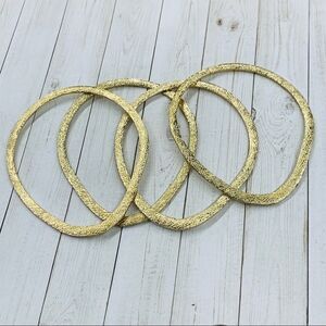 Textured Gold Oblong Bracelet Set‎
